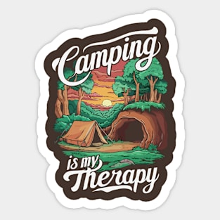 Camping is My Therapy. Sticker